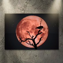 Load image into Gallery viewer, Crow And Blood Moon Canvas Wall Art