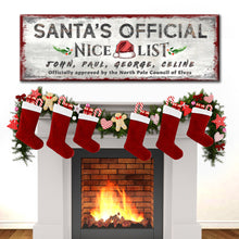 Load image into Gallery viewer, Santa's Official Nice List Sign