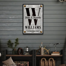 Load image into Gallery viewer, Family Name Portrait Monogram Sign III