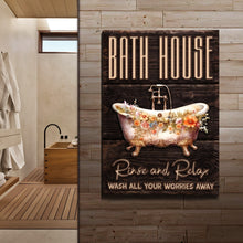 Load image into Gallery viewer, Rinse And Relax Bath House Sign