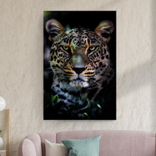Load image into Gallery viewer, Sneaky Jungle Leopard Portrait Canvas Wall Art