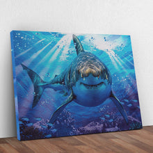 Load image into Gallery viewer, Underwater White Shark Canvas Wall Art