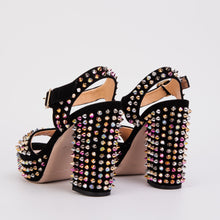Load image into Gallery viewer, The Tampico Black Suede Leather Spike Platform Heel Women Sandal