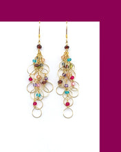 Load image into Gallery viewer, Rainbow Chain Loop Earrings