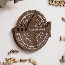 Load image into Gallery viewer, Travel Tracker 3D Wooden World Map – Dark Walnut 