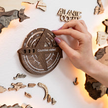 Load image into Gallery viewer, Travel Tracker 3D Wooden World Map – Dark Walnut 