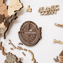 Load image into Gallery viewer, Travel Tracker 3D Wooden World Map – Dark Walnut 