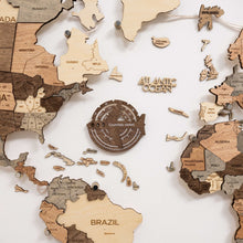 Load image into Gallery viewer, Travel Tracker 3D Wooden World Map – Dark Walnut 