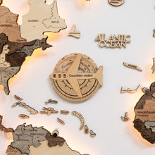Load image into Gallery viewer, Travel Tracker 3D Wooden World Map – Gold