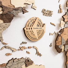 Load image into Gallery viewer, Travel Tracker 3D Wooden World Map – Gold