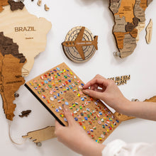 Load image into Gallery viewer, Travel Tracker 3D Wooden World Map – Multicolor