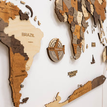 Load image into Gallery viewer, Travel Tracker 3D Wooden World Map – Oak