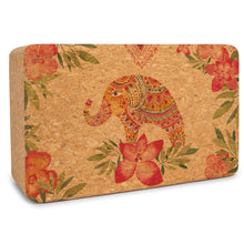 Load image into Gallery viewer, Tropical Vibes Cork Yoga Block