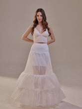 Load image into Gallery viewer, Trumpet Petticoat Skirt  with  Waist Corsage and 3 Hoops , Bridal Crinoline Slip
