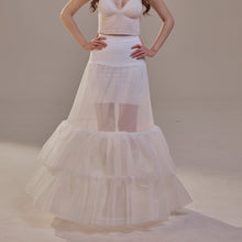 Load image into Gallery viewer, Trumpet Petticoat Skirt  with  Waist Corsage and 3 Hoops , Bridal Crinoline Slip