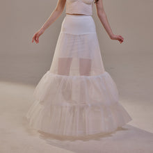 Load image into Gallery viewer, Trumpet Petticoat Skirt  with  Waist Corsage and 3 Hoops , Bridal Crinoline Slip