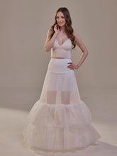Load image into Gallery viewer, Trumpet Petticoat Skirt  with  Waist Corsage and 3 Hoops , Bridal Crinoline Slip