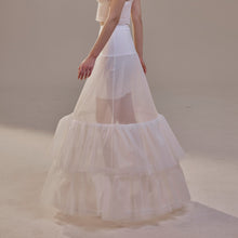 Load image into Gallery viewer, Trumpet Petticoat Skirt  with  Waist Corsage and 3 Hoops , Bridal Crinoline Slip
