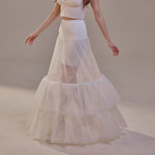 Load image into Gallery viewer, Trumpet Petticoat Skirt  with  Waist Corsage and 3 Hoops , Bridal Crinoline Slip