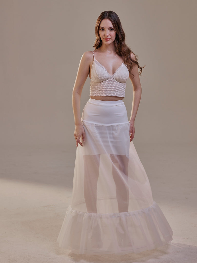 Trumpet Petticoat Skirt  with  Waist Corsage  , Bridal Crinoline Slip