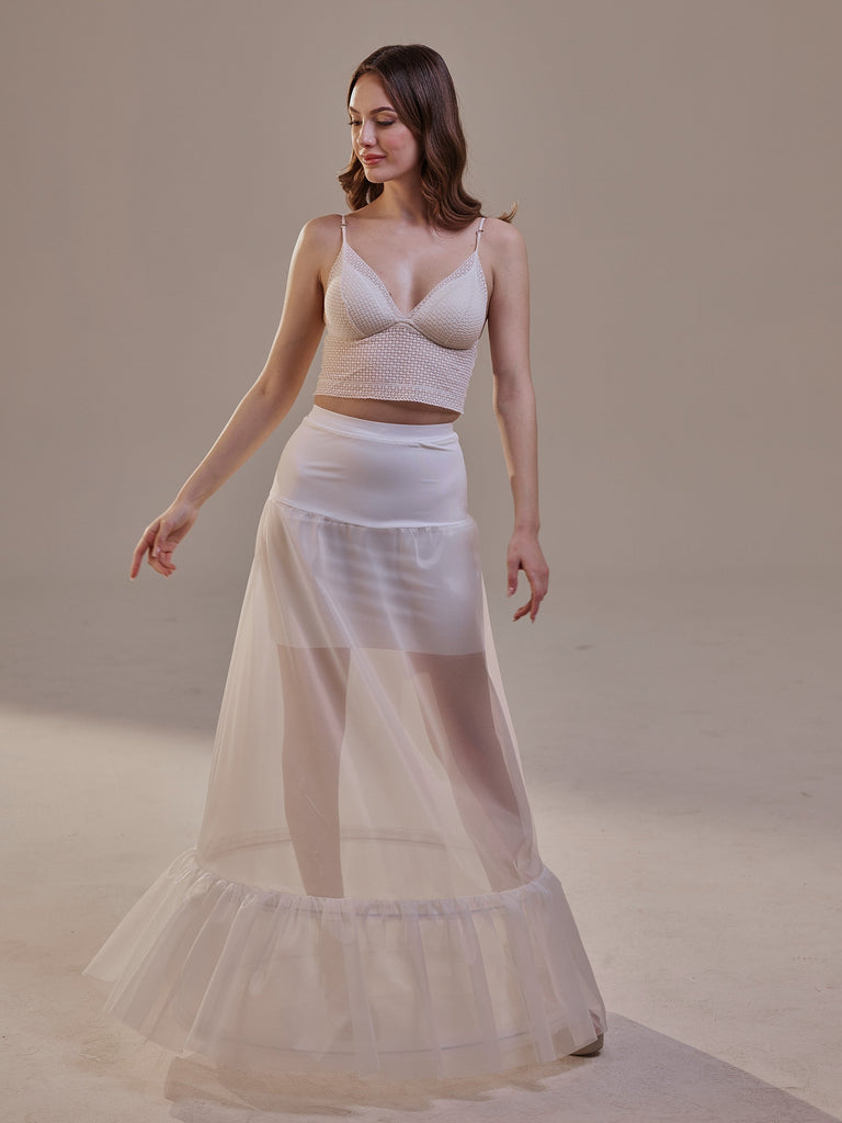 Trumpet Petticoat Skirt  with  Waist Corsage  , Bridal Crinoline Slip