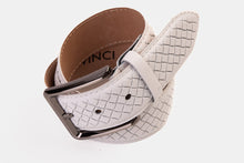 Load image into Gallery viewer, The Layla White Woven Leather Belt