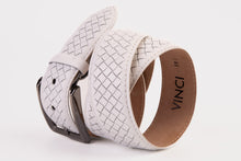 Load image into Gallery viewer, The Layla White Woven Leather Belt