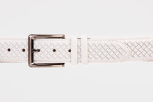 Load image into Gallery viewer, The Layla White Woven Leather Belt