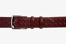 Load image into Gallery viewer, The Turan Burgundy Woven Leather Belt