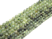 Load image into Gallery viewer, High Quality Tourmalated Prehnite Beads,6mm/8mm/10mm/12mm/14mm Round Smooth Beads, 15.5'' Full Strand, Sku#U1131