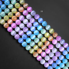 Load image into Gallery viewer, Multicolor Selenite Round Smooth Beads, Sku#U1781