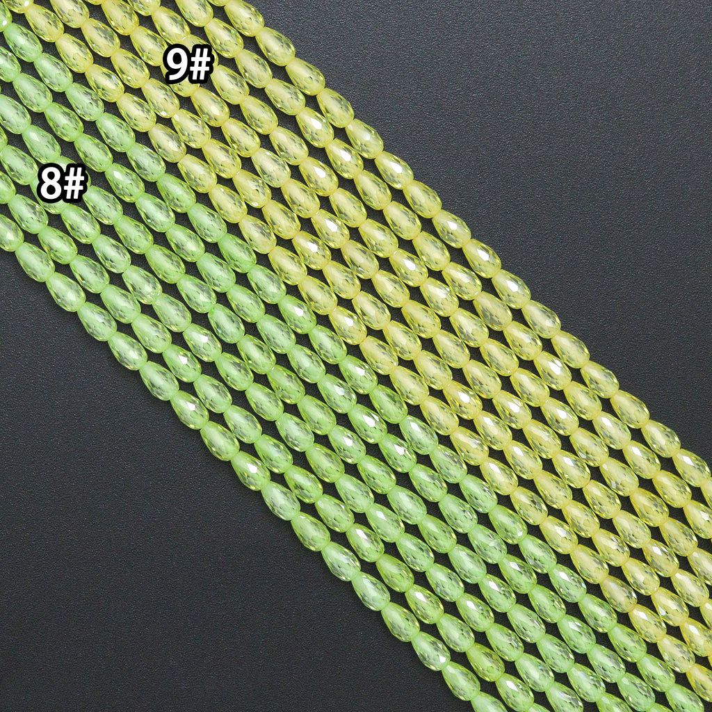 13 Colors Teardrop Shape Cubic Zirconia Beads, 4X6mm Rice Shape CZ beads, sku#U2364