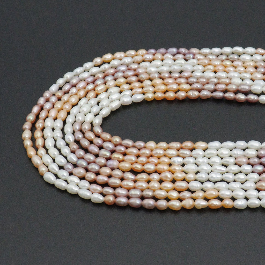 Multicolor Natural Freshwater Rice Shape pearls, 16inch full strand, sku#U2366