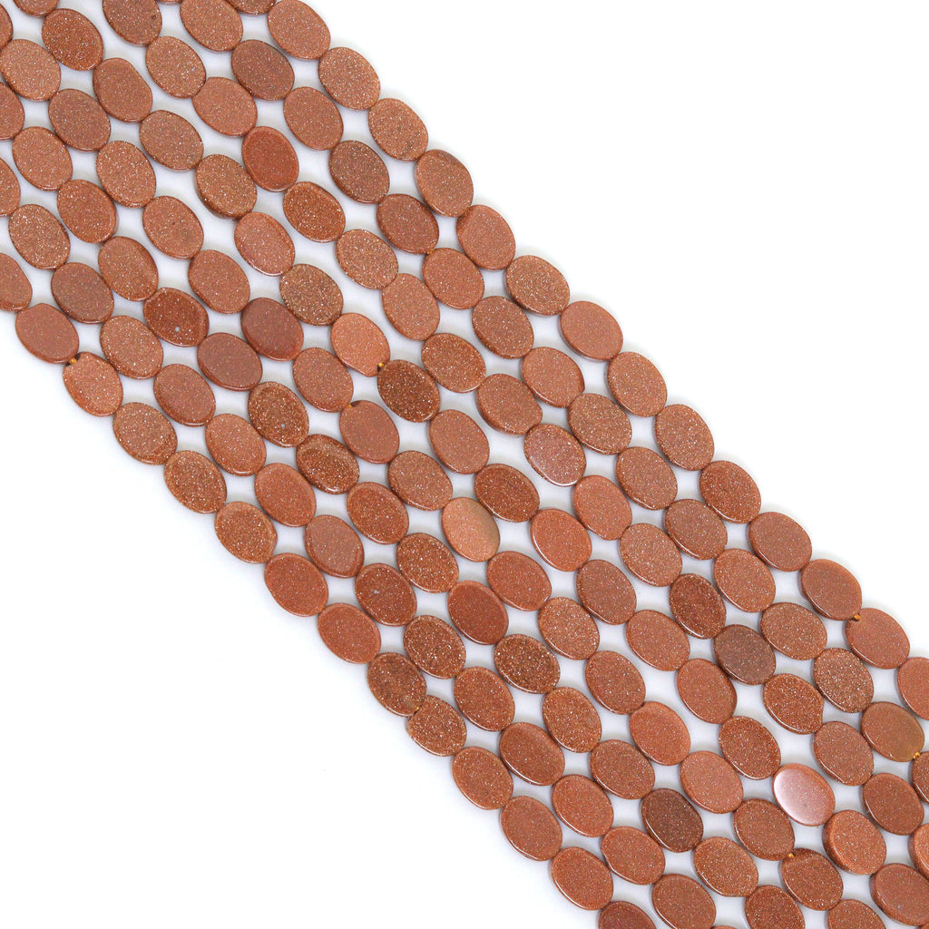 Natural Goldstone oval 6x8mm beads, Goldstone beads, 16inch full strand, sku#U2377