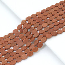 Load image into Gallery viewer, Natural Goldstone oval 6x8mm beads, Goldstone beads, 16inch full strand, sku#U2377