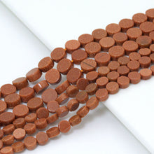 Load image into Gallery viewer, Natural Goldstone Round Coin 6mm/8mm beads, Goldstone beads, 16inch full strand, sku#U2378