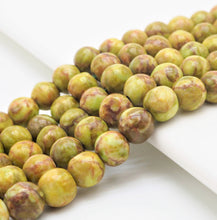 Load image into Gallery viewer, Smooth Round Africa Turquoise beads, 6mm/8mm/10mm/12mm Yellow Green Gemstone beads, AfricaTurquoise beads, 15.5inch strand, SKU#U267