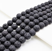 Load image into Gallery viewer, Wholesale Black Lava Round Beads, 4mm/6mm/8mm/10mm/12mm/14mm