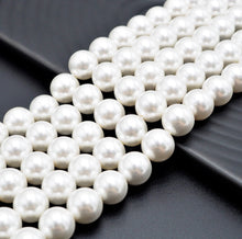 Load image into Gallery viewer, High Quality White Mother of Pearl Round Smooth Beads, Sku#U316