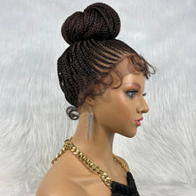 Load image into Gallery viewer, 30" Braided Lace Front Wig for Black Women | African Braids with Baby Hair | Synthetic Glueless Mat Wig