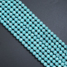 Load image into Gallery viewer, Mystic Silverite Plated Faceted Emerald Jade beads, U343