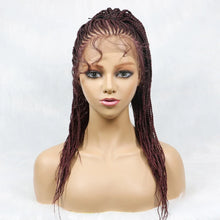 Load image into Gallery viewer, 30" Braided Lace Front Wig for Black Women | African Braids with Baby Hair | Synthetic Glueless Mat Wig