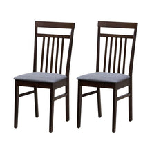 Load image into Gallery viewer, Set of 2 - Classic Sturdy Wood Dining Chair with Grey Upholstered Seat Cushion