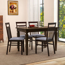 Load image into Gallery viewer, Set of 2 - Classic Sturdy Wood Dining Chair with Grey Upholstered Seat Cushion