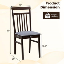 Load image into Gallery viewer, Set of 2 - Classic Sturdy Wood Dining Chair with Grey Upholstered Seat Cushion