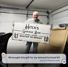 Load image into Gallery viewer, Personalized Rustic Garage Sign for Home Bar: Enhance Your Man Cave Wall Decor with Personalized Basement Bar Sign