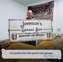Load image into Gallery viewer, Personalized Rustic Garage Sign for Home Bar: Enhance Your Man Cave Wall Decor with Personalized Basement Bar Sign