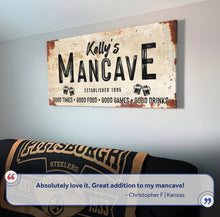 Load image into Gallery viewer, Good Times Personalized Man Cave Sign: Custom Bar Signs for Home Bar – Perfect Man Cave Wall Decor