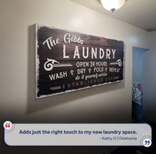 Load image into Gallery viewer, Personalized Laundry Room Sign III