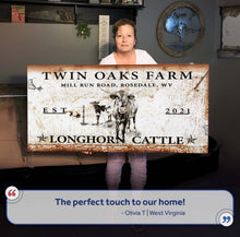 Load image into Gallery viewer, Longhorn Rustic Cattle Sign II